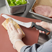 Schraf 9 inch Serrated Offset Bread Knife with Brown TPRgrip Handle