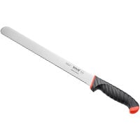 Schraf™ 12 inch Serrated Edge Slicing Knife with Red TPRgrip Handle