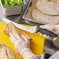 Schraf 9 inch Serrated Offset Bread Knife with Yellow TPRgrip Handle