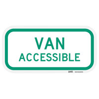 Lavex Industrial Van Accessible Diamond Grade Reflective Green Aluminum Sign - 12 inch x 6 inch