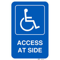 Lavex Industrial Handicapped Parking / Access At Side Engineer Grade Reflective Blue Aluminum Sign - 12 inch x 18 inch