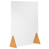 Cal-Mil 22137-31-99NW Madera Free-Standing Register Shield with Rustic Pine Wood Triangle Bases - 31 3/4 inch x 40 inch