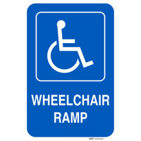 Lavex Industrial Handicapped Parking / Wheelchair Ramp Engineer Grade Reflective Blue Aluminum Sign - 12 inch x 18 inch