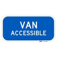 Lavex "Van Accessible" Reflective Blue Aluminum Sign - 12" x 6"