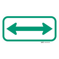 Lavex Industrial Two-Way Arrow Engineer Grade Reflective Green Aluminum Sign - 12 inch x 6 inch