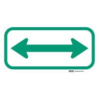 Lavex Two-Way Arrow Reflective Green Aluminum Sign - 12" x 6"