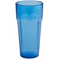 Choice 14 oz. Blue SAN Plastic Paneled Tumbler - 12/Pack