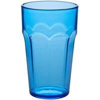 Choice 10 oz. Blue SAN Plastic Paneled Tumbler - 12/Pack