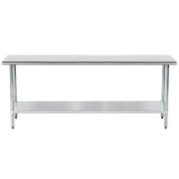 Advance Tabco GLG-367 36" x 84" 14 Gauge Stainless Steel Work Table with Galvanized Undershelf
