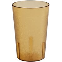 Choice 8 oz. Amber SAN Plastic Pebbled Tumbler - 12/Pack