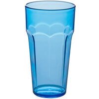 Choice 22 oz. Blue SAN Plastic Paneled Tumbler - 12/Pack