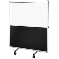Bon Chef 90200-B-C 48 inch x 18 inch x 60 inch Clear Acrylic Room / Lobby Partition with Privacy Panel