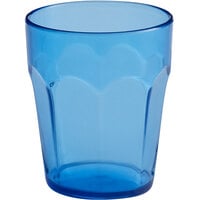 Choice 8 oz. Blue SAN Plastic Paneled Tumbler - 12/Pack