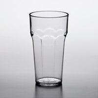 Choice 20 oz. Clear SAN Plastic Paneled Tumbler - 12/Pack