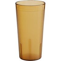 Choice 20 oz. Amber SAN Plastic Pebbled Tumbler - 12/Pack