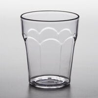 Choice 12 oz. Clear SAN Plastic Paneled Tumbler - 12/Pack