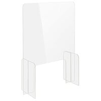 Bon Chef 90177-4 32 inch x 18 inch Clear Tabletop Health Safety Shield with Transaction Window