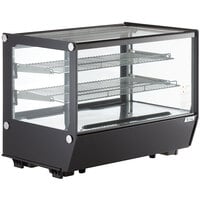 Avantco BCS-35-HC 34 1/2" Black Refrigerated Square Countertop Bakery Display Case with LED Lighting