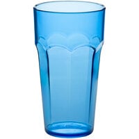 Choice 20 oz. Blue SAN Plastic Paneled Tumbler - 12/Pack