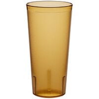 Choice 24 oz. Amber SAN Plastic Pebbled Tumbler - 12/Pack