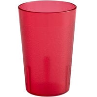 Choice 8 oz. Red SAN Plastic Pebbled Tumbler - 12/Pack