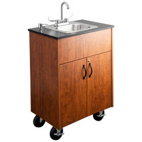 Bon Chef 90300 25 1/2" x 17 1/2" x 37 1/2" Portable Hand Washing Station with a Cherry Wood Finish