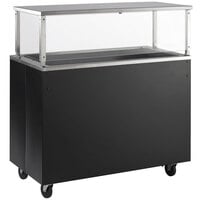 Vollrath 39701 2-Series 46 inch Black Portable Buffet / Serving Station with Solid Base and Cafeteria Breath Guard