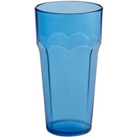 Choice 16 oz. Blue SAN Plastic Paneled Tumbler - 12/Pack