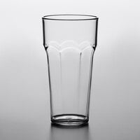 Choice 16 oz. Clear SAN Plastic Paneled Tumbler - 12/Pack