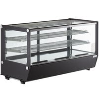 Avantco BCS-48-HC 48 inch Black Refrigerated Square Countertop Bakery Display Case with LED Lighting