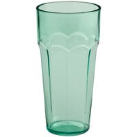 Choice 14 oz. Green SAN Plastic Paneled Tumbler - 12/Pack