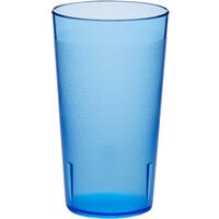 Choice 12 oz. Blue SAN Plastic Pebbled Tumbler - 12/Pack