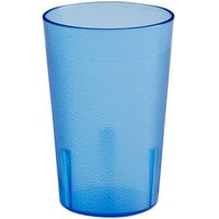 Choice 8 oz. Blue SAN Plastic Pebbled Tumbler - 12/Pack
