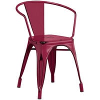 Lancaster Table & Seating Alloy Series Distressed Mulberry Outdoor Arm Chair