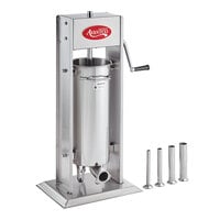 Avantco SS-30V 30 lb. Stainless Steel Vertical Manual Sausage Stuffer with 5/8", 7/8", 1 1/4", and 1 1/2" Stainless Steel Funnels