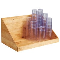 Cal-Mil 22041-99 Madera Rustic Pine Cup Stacking Display Rack - 23 1/4 inch x 14 1/2 inch x 12 inch