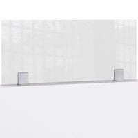 Rosseto TD010 Avant Guarde 48 inch Clear Semi-Transparent Polycarbonate Tabletop Divider with 2 Stainless Steel Brackets
