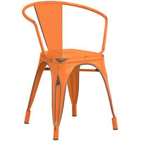 Lancaster Table & Seating Alloy Series Distressed Orange Outdoor Arm Chair