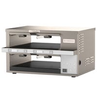 Merco MHG22SAB2N MercoMax 2 Shelf / 4 Pan Dual-Sided Dedicated Holding Bin Cabinet with Timer Bar - 120V; 1330W