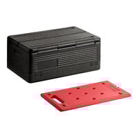 CaterGator Dash Black Flip Down Top Loading EPP Insulated Food Pan Carrier with Hot Board, 8" Deep Full-Size Pan Max Capacity