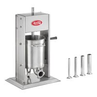 Avantco SS-20V 20 lb. Stainless Steel Vertical Manual Sausage Stuffer with 5/8", 7/8", 1 1/4", and 1 1/2" Stainless Steel Funnels