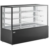 Avantco BC-72-SB 72 inch Black Square Refrigerated Bakery Display Case with LED Lighting