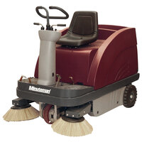 Minuteman Kleen Sweep Series 47" Rider Battery Operated Floor Sweeper with Quick Charge QP Charger