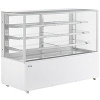 Avantco BC-72-SW 72 inch White Square Refrigerated Bakery Display Case with LED Lighting