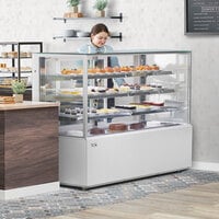 Avantco BC-72-SW 72 inch White Square Refrigerated Bakery Display Case with LED Lighting