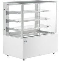 Avantco BC-48-SW 48 inch White Square Refrigerated Bakery Display Case with LED Lighting
