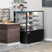 Avantco BC-48-SB 48 inch Black Square Refrigerated Bakery Display Case with LED Lighting