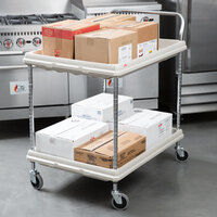 Metro BC2636-2DG Gray Utility Cart with Two Deep Ledge Shelves - 38 3/4 inch x 27 inch
