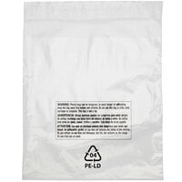 Lavex Packaging 9 inch x 12 inch 1.5 Mil Polyethylene Lip and Tape Resealable Bag with Suffocation Warning - 1000/Case