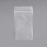 Choice 1 1/2" x 2" 2 Mil Clear LDPE Zip Top Bag - 1000/Case